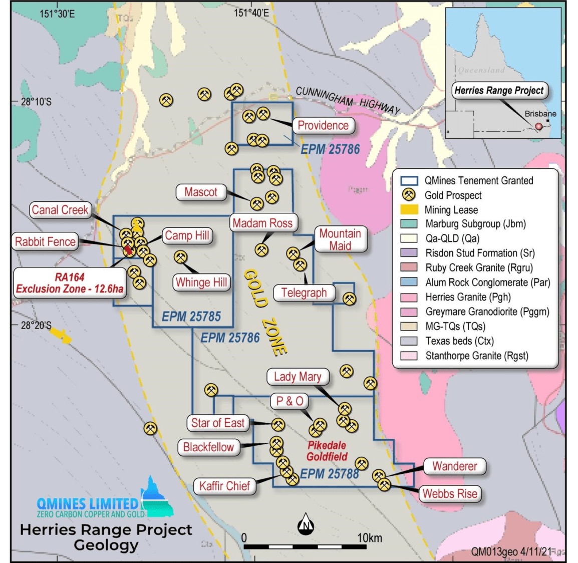 HERRIES RANGE PROJECT TENURE, GEOLOGY, INFRASTRUCTURE & LOCATION